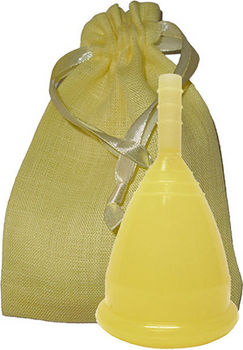 Желтая менструальная чаша в мешочке (размер l) cuplee