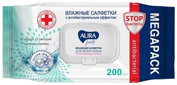 Влажные салфетки 200 шт Aura