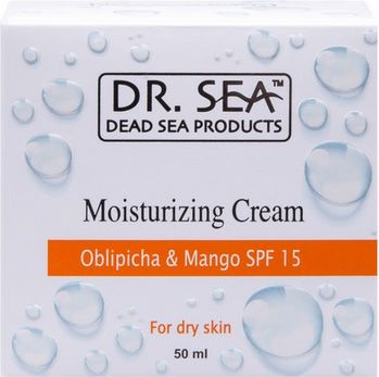 Увлажняющий крем с маслом облепихи и экстрактом манго для лица, SPF15, 50 мл (Dr. Sea)