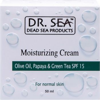 Увлажняющий крем с маслом оливы, экстрактом папайи и зеленого чая для лица, SPF15, 50 мл (Dr. Sea)