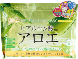 Курс натуральных масок с экстрактом алоэ для лица, 30 шт. (Japan Gals)