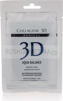 Альгинатная пластифицирующая маска "Aqua Balance" с гиалуроновой кислотой для лица и тела, 30 г (Medical Collagene 3D)