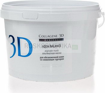 Альгинатная пластифицирующая маска "Aqua Balance" с гиалуроновой кислотой для лица и тела, 1200 г (Medical Collagene 3D)