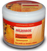 Мыло медовое с гречишным медом и отрубями floresan