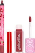 Набор суперлёгких матовых помад и карандашей для губ Mini Plushies & Liner Red, 1х0,8мл, 1х1,5мл - Lime Crime