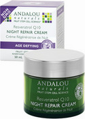 Ночной восстанавливающий крем "Ресвератрол и Q10", 50 мл (Andalou Naturals)